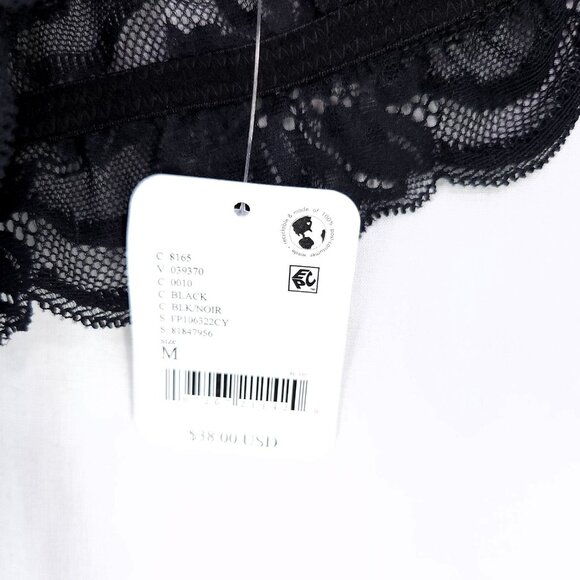 Free People Intimately Bra Lace Sheer Wireless Size Medium Black Adjustible - Picture 7 of 13